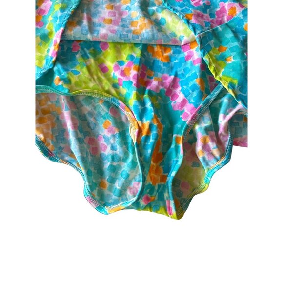 SeaWaves Vintage 1970s One Piece Skirted Swimsuit Adjustable Straps Size 11 - Picture 3 of 8